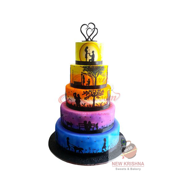 5 Tier  5kg Wedding Cake 